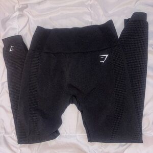 Gymshark Kids Black Seamless Training Leggings with Perforated Panels
